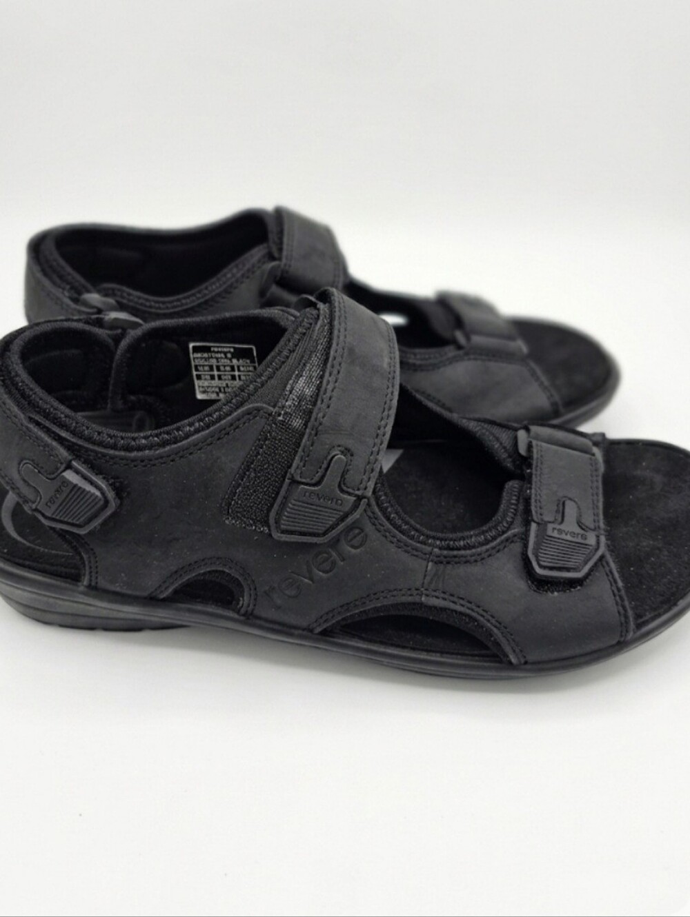 Revere Montana 2 Oil Black Leather Sandal Mens Size 9